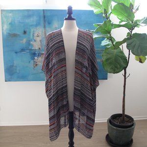 FOREVER 21 Colorful Striped Chiffon Kimono